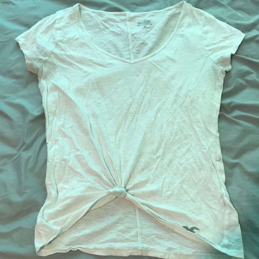 Hollister white tie shirt